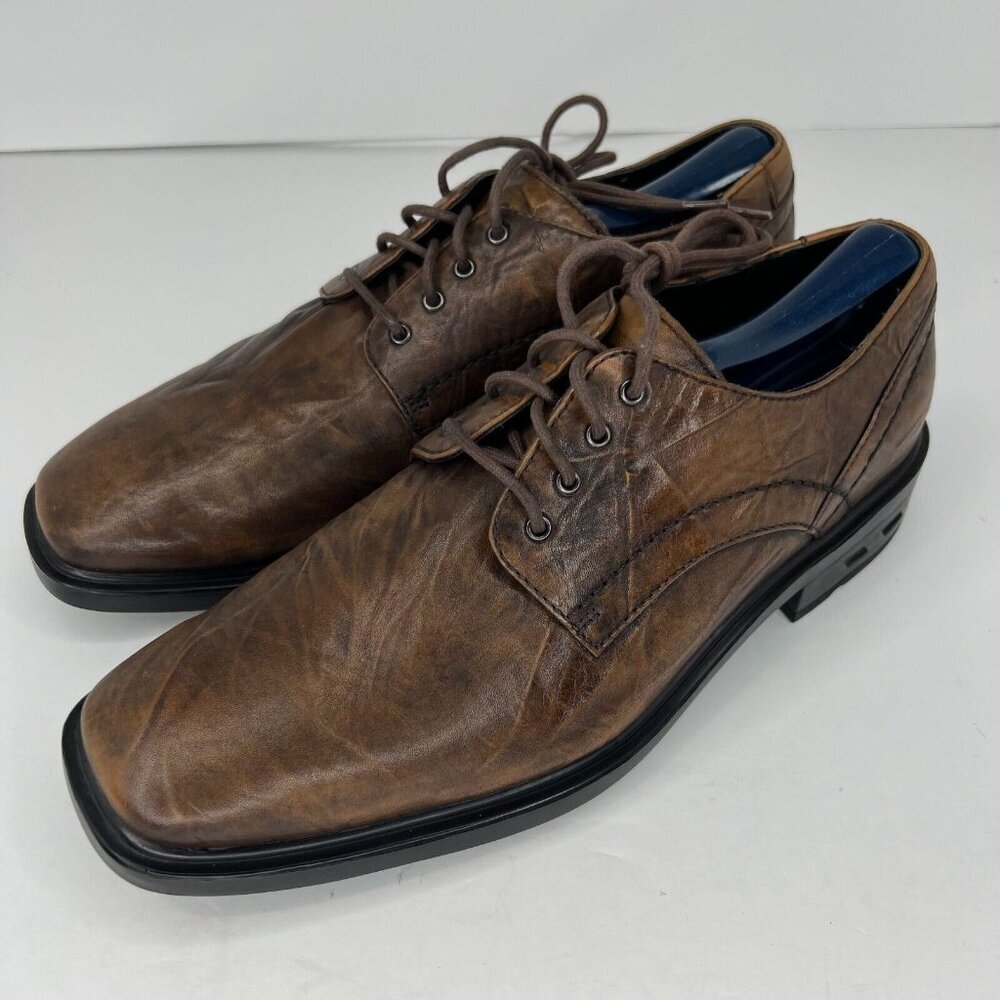 Rockport Mens APM12218 Brown Soft Leather Lace Up Plain Toe Size 9M Oxford Shoes